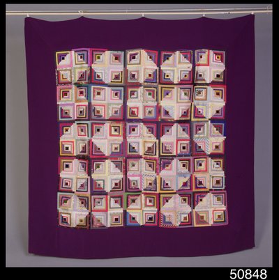 Log Cabin Cover, Probably for a Table or Sofa by Unknown
